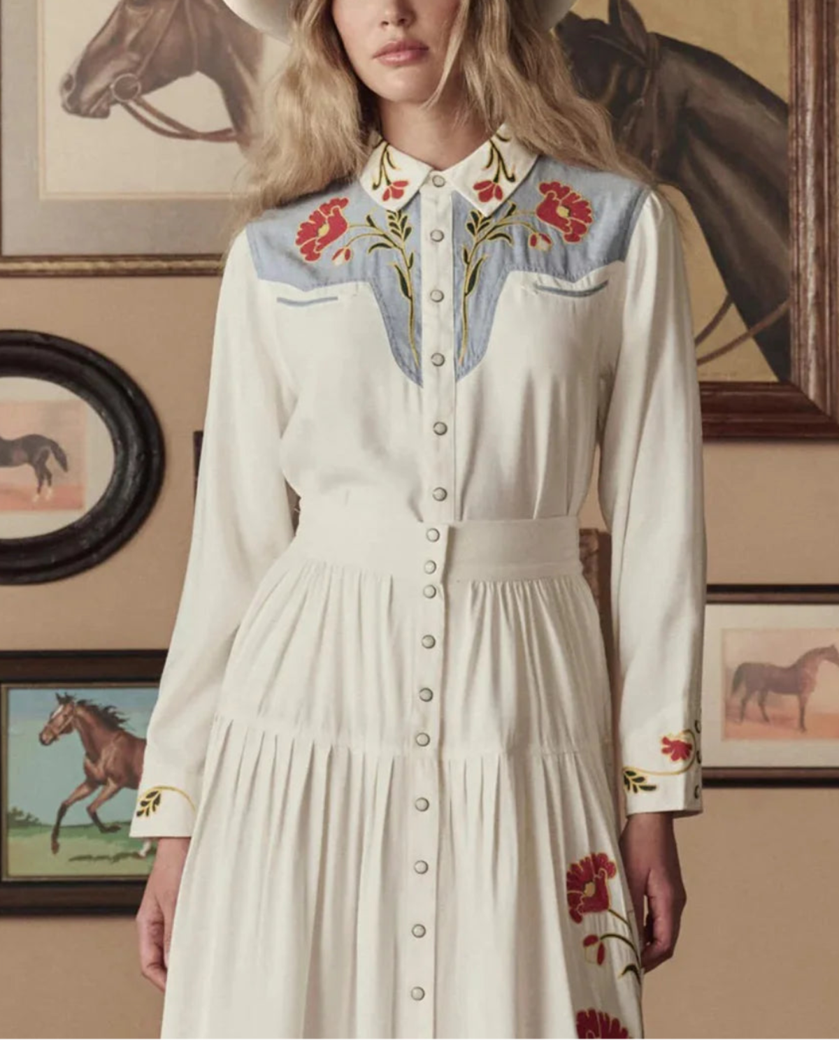 The Great. The Embroidered Western Shirt - Cream - Image 2 of 5