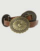 The Great. The Tooled Leather Concho Belt - Brown - Thumbnail 1