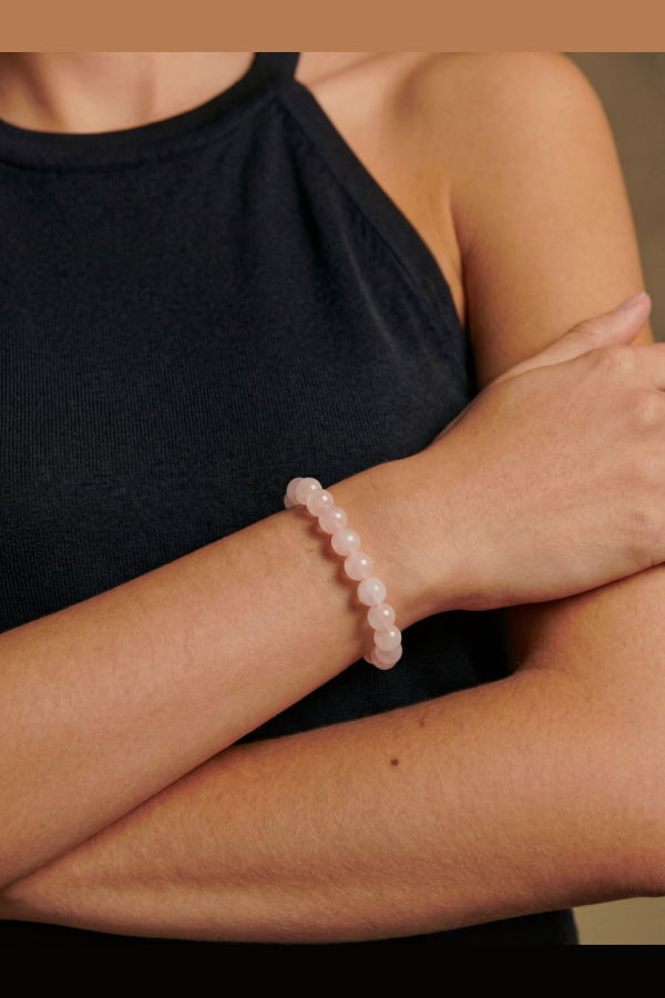 seree Manifest Collection Love Pink Crystal Beaded Bracelet - Pink