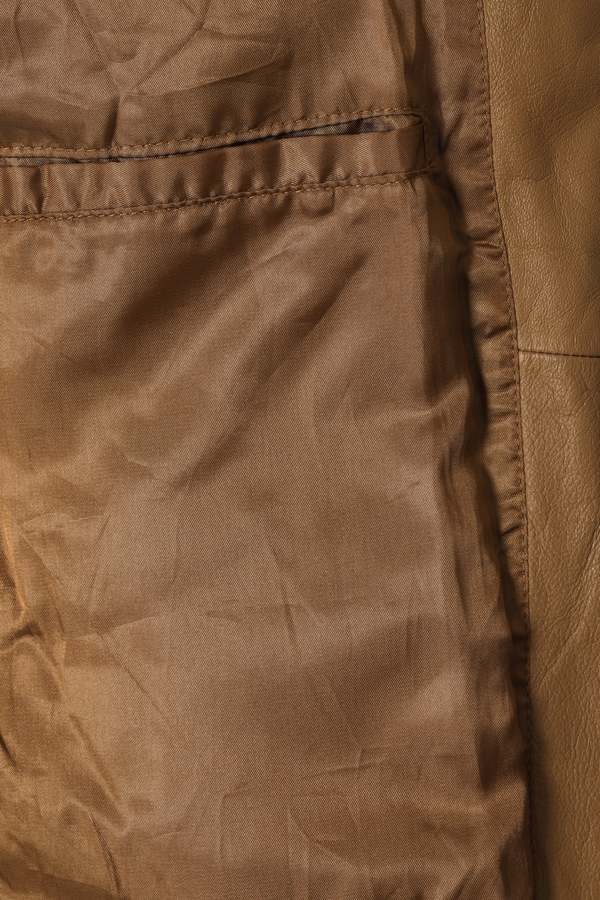 (Unattributed) 1990s Leather Jacket, Camel Dyed, Waist-Shaped Panels, Structured Collar