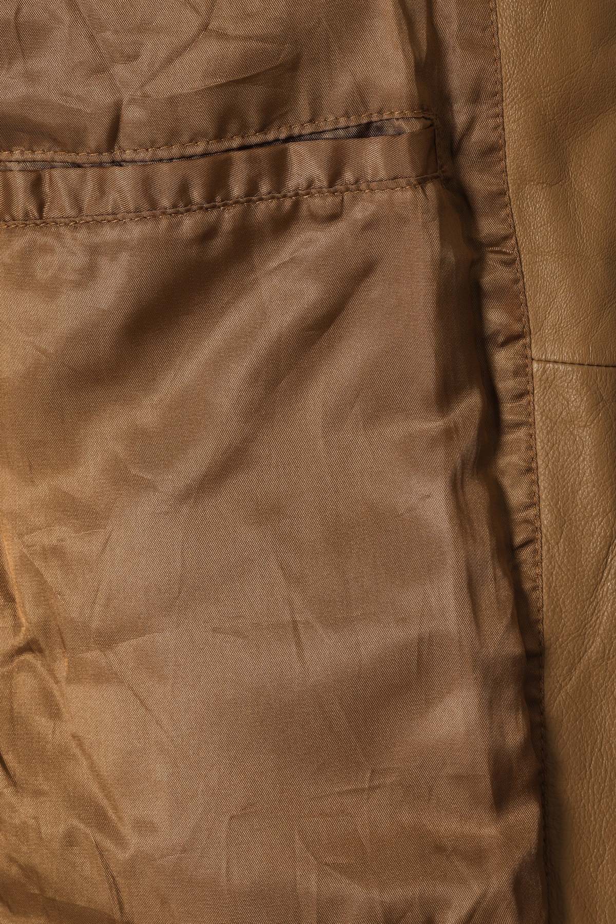 (Unattributed) 1990s Leather Jacket, Camel Dyed, Waist-Shaped Panels, Structured Collar - Image 3 of 3