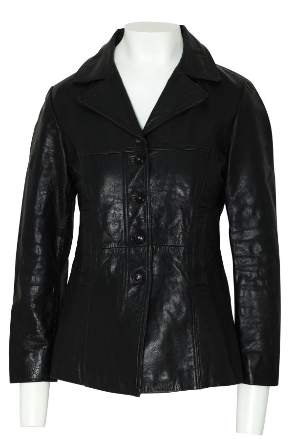 (Unattributed) 1995–2005, Black Leather Blazer, Structured Seaming, Tailored Silhouette