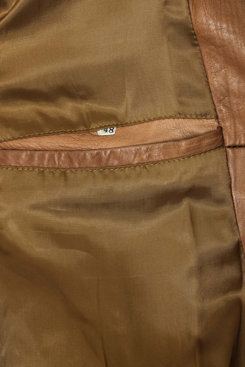 (Unattributed) Late 1990s Lambskin Leather Jacket, Blouson Silhouette, Knit Waistband, Italian