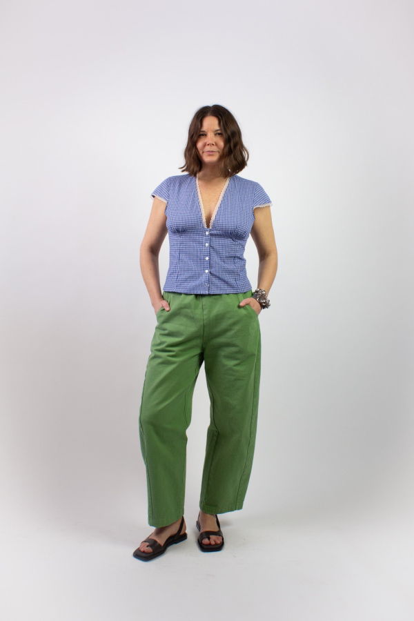 A Bronze Age Gia Top - Ocean Gingham