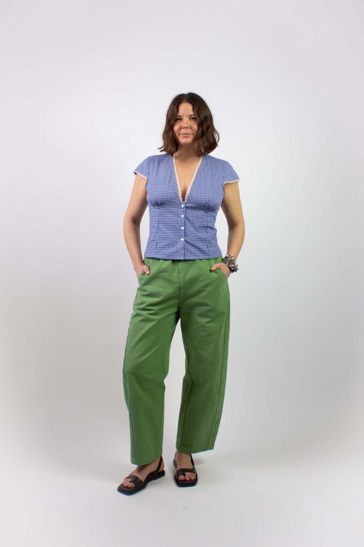 A Bronze Age Gia Top - Ocean Gingham - Image 1 of 7