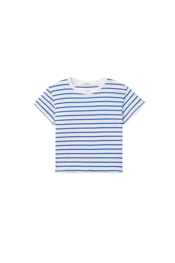 Perfect White Tee Everett Jersey Stripe Boxy Crewneck Tee