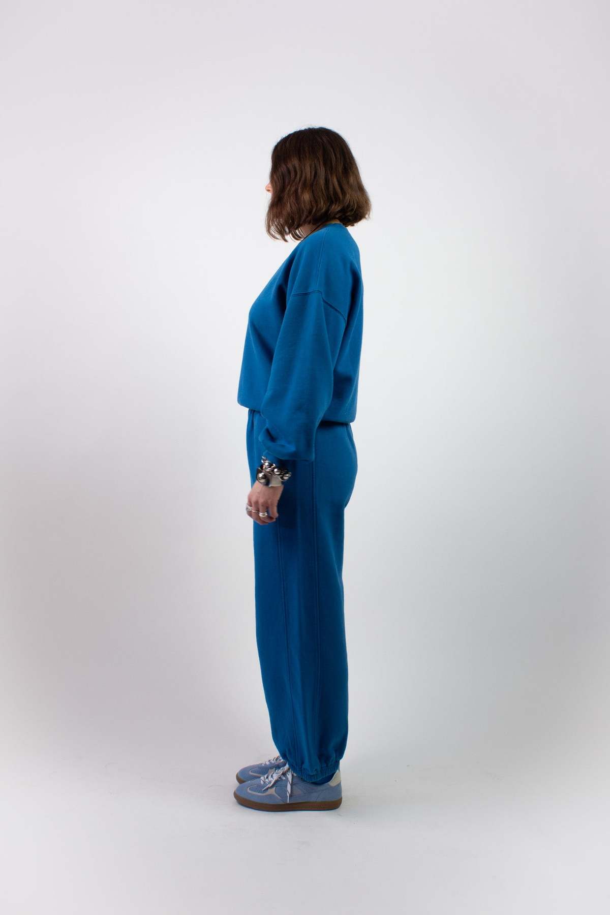 Le Bon Shoppe French Terry Balloon Pants - Teal Blue - Image 3 of 4