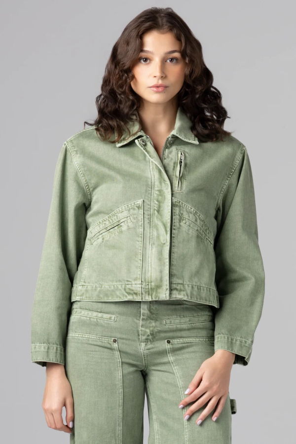 BLANK NYC Vibe Check Jacket - Light Olive