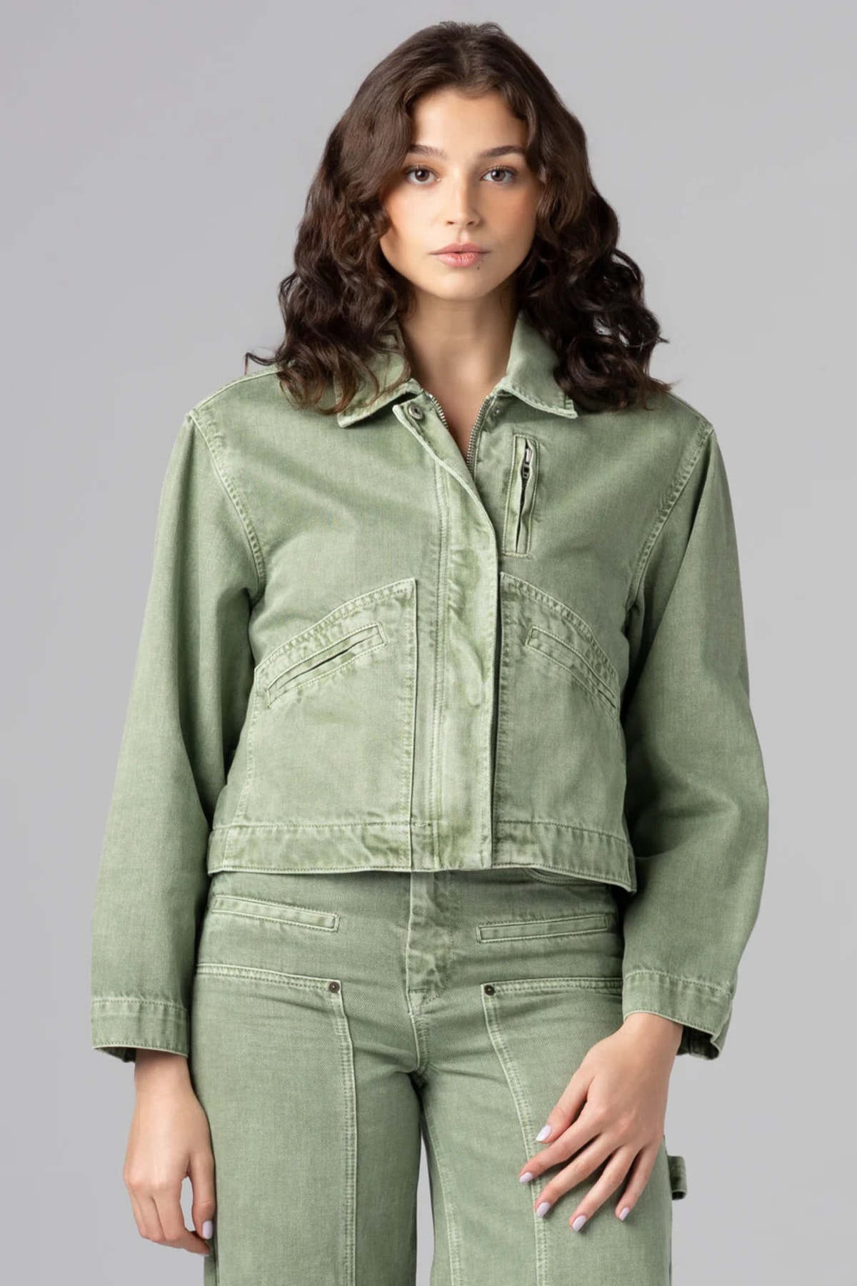 BLANK NYC Vibe Check Jacket - Light Olive - Image 2 of 5