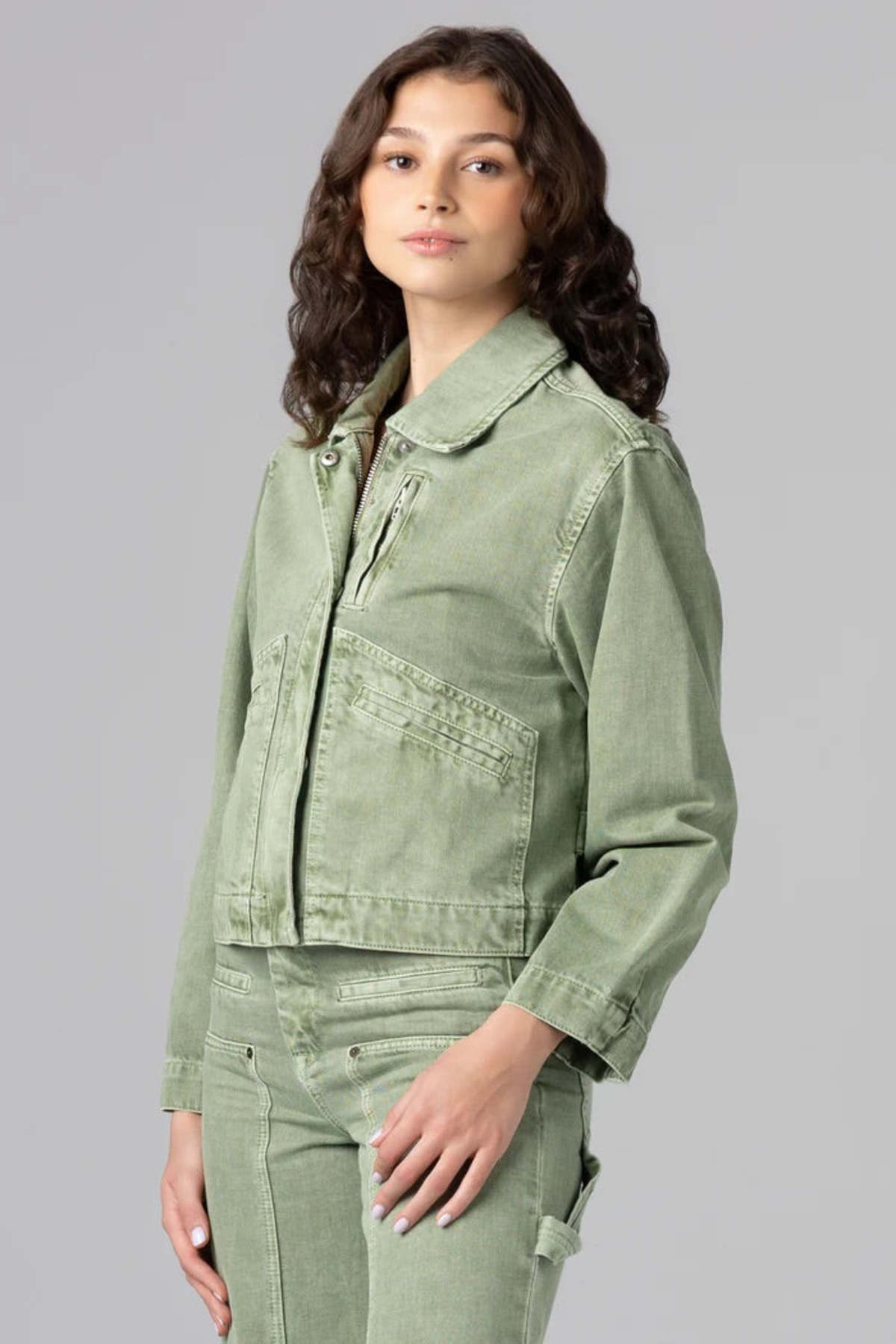 BLANK NYC Vibe Check Jacket - Light Olive - Image 3 of 5