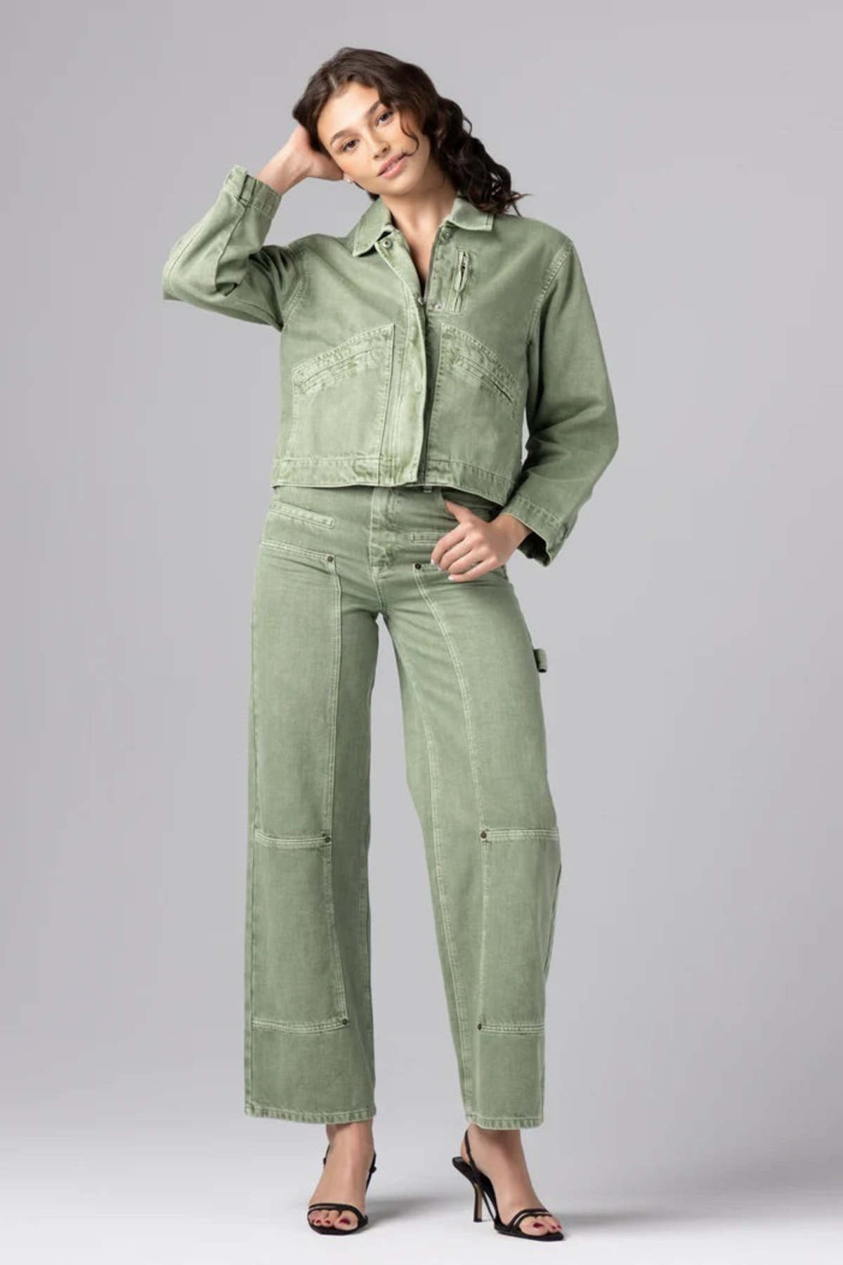 BLANK NYC Vibe Check Jacket - Light Olive - Image 5 of 5