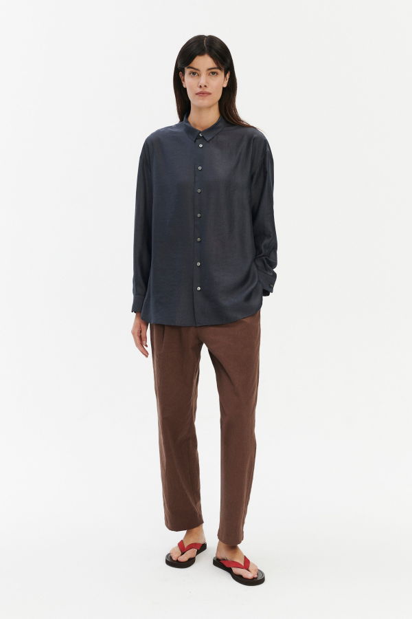 Delikatessen Silky Japanese Blend of Lyocell Oversized Shirt  