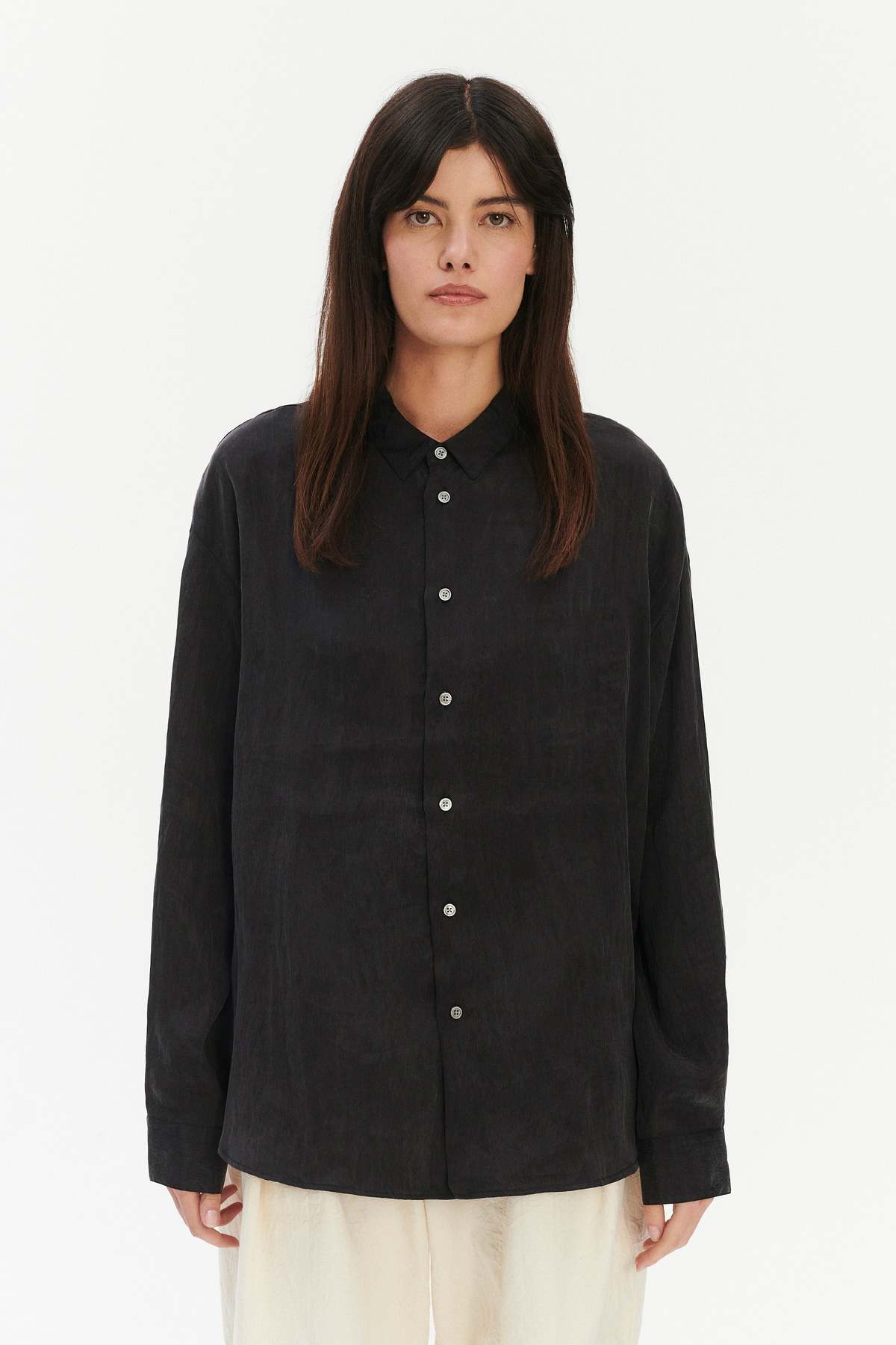 Delikatessen Oversized Shirt in a Silky Japanese Blend of Lyocell and Polyamide - Image 8 of 9
