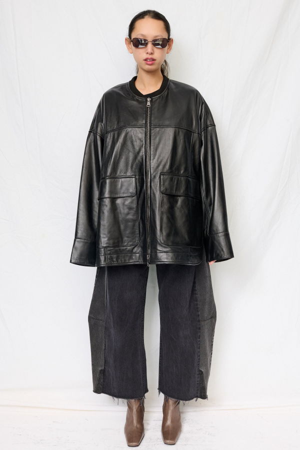 Assembly Black Nappa Leather Parka Jacket
