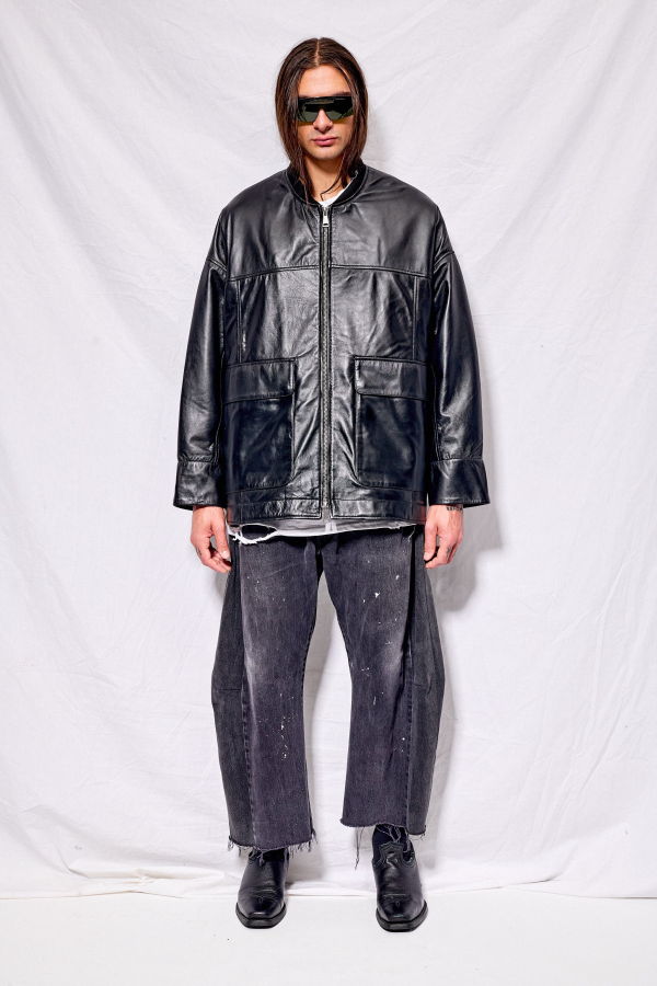 Assembly Black Nappa Leather Parka Jacket