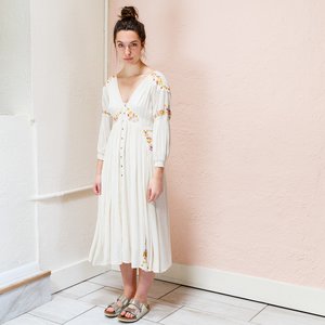 Glow Midi Dress - Cream | Garmentory