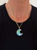 Armor & Arrows Abalone Shell Moon Plated Flat Chain Necklace - Thumbnail 1