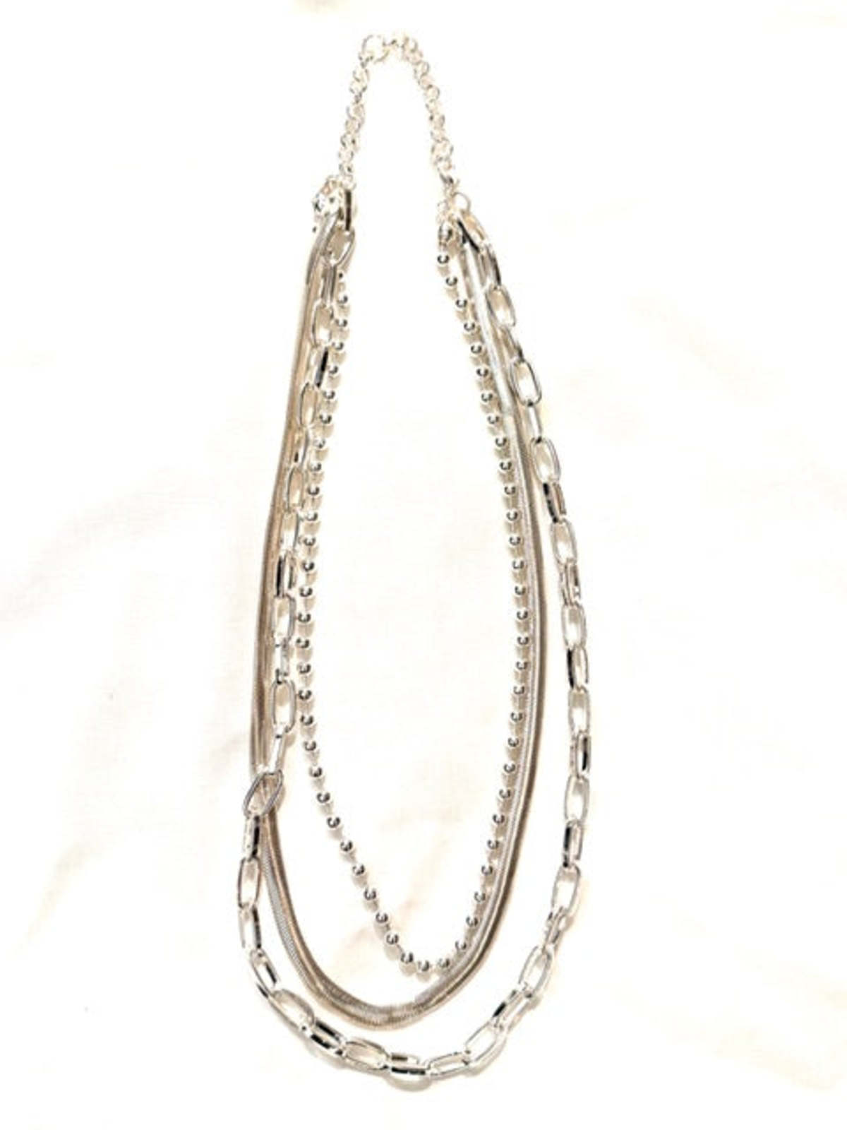 Armor & Arrows Triple Chain Necklace - Silver Plated - Image 3 of 3