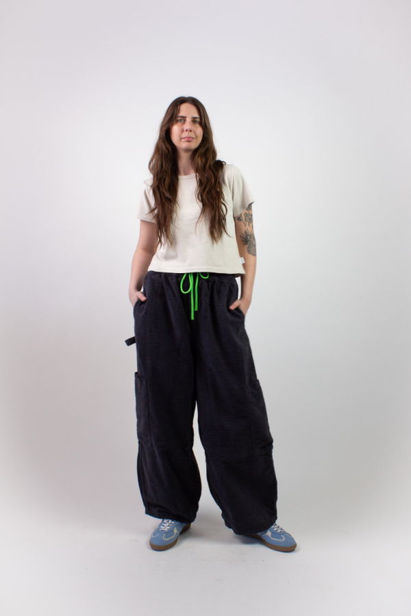 Meals Horizontal Corduroy Chef Pant - Black Sesame