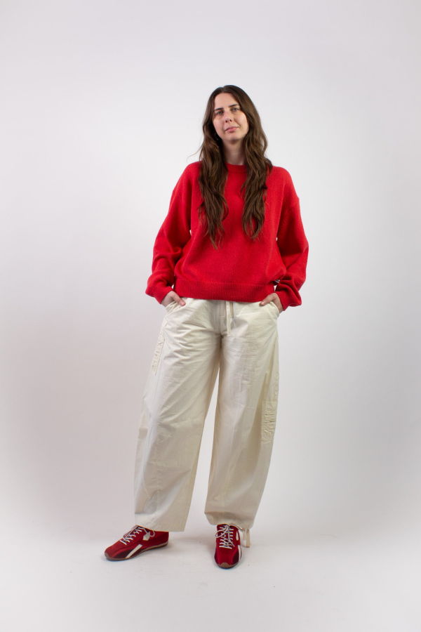 Le Bon Shoppe Milo Cotton Crewneck Sweater - Chili