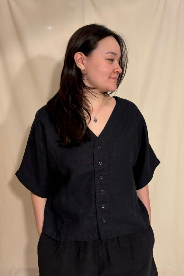 Moss Grey Snappy Greta Top