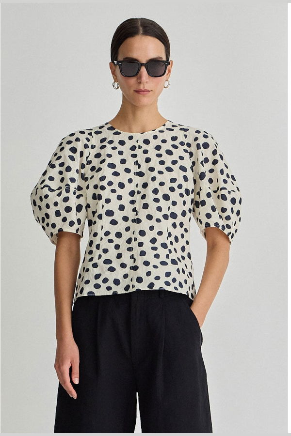 Apiece Apart Lino Top - Yayoi Black & White