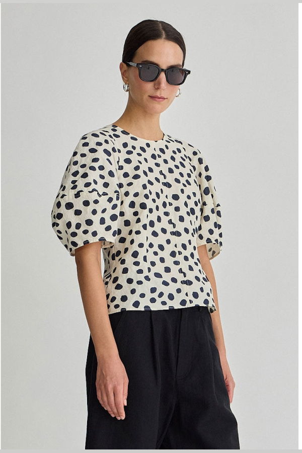 Apiece Apart Lino Top - Yayoi Black & White