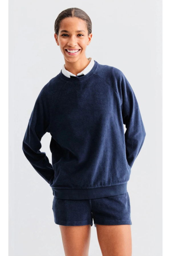 Kule The Terry Venus Shorts - Cream/Navy