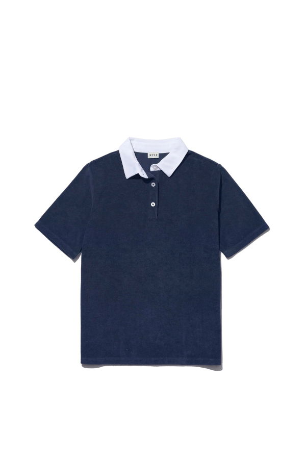 Kule The Terry Polo - Cream/Navy