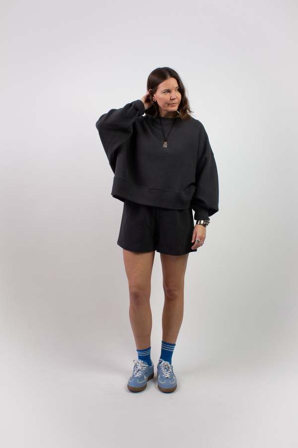 NA NIN Chloe Rippled Cotton Short - Faded Black