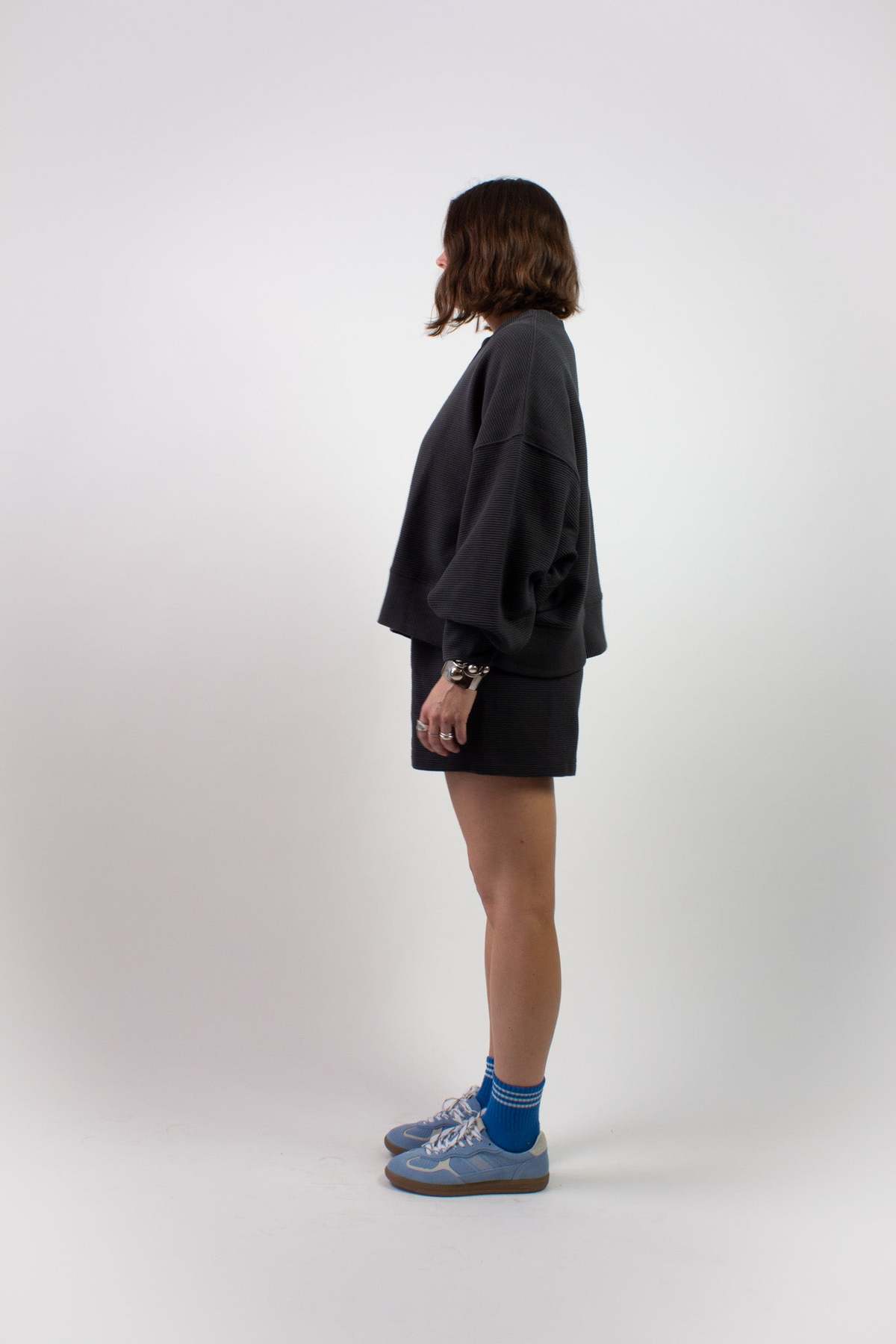 NA NIN Chloe Rippled Cotton Short - Faded Black - Image 3 of 5