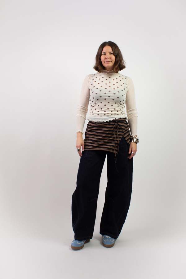 KkCo Wrap Peplum - Striped Mud