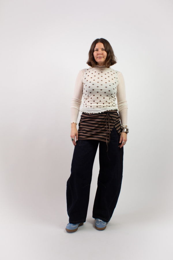 KkCo Wrap Peplum - Striped Mud