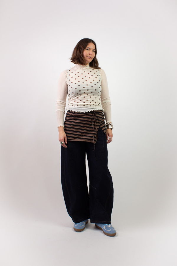 KkCo Wrap Peplum - Striped Mud