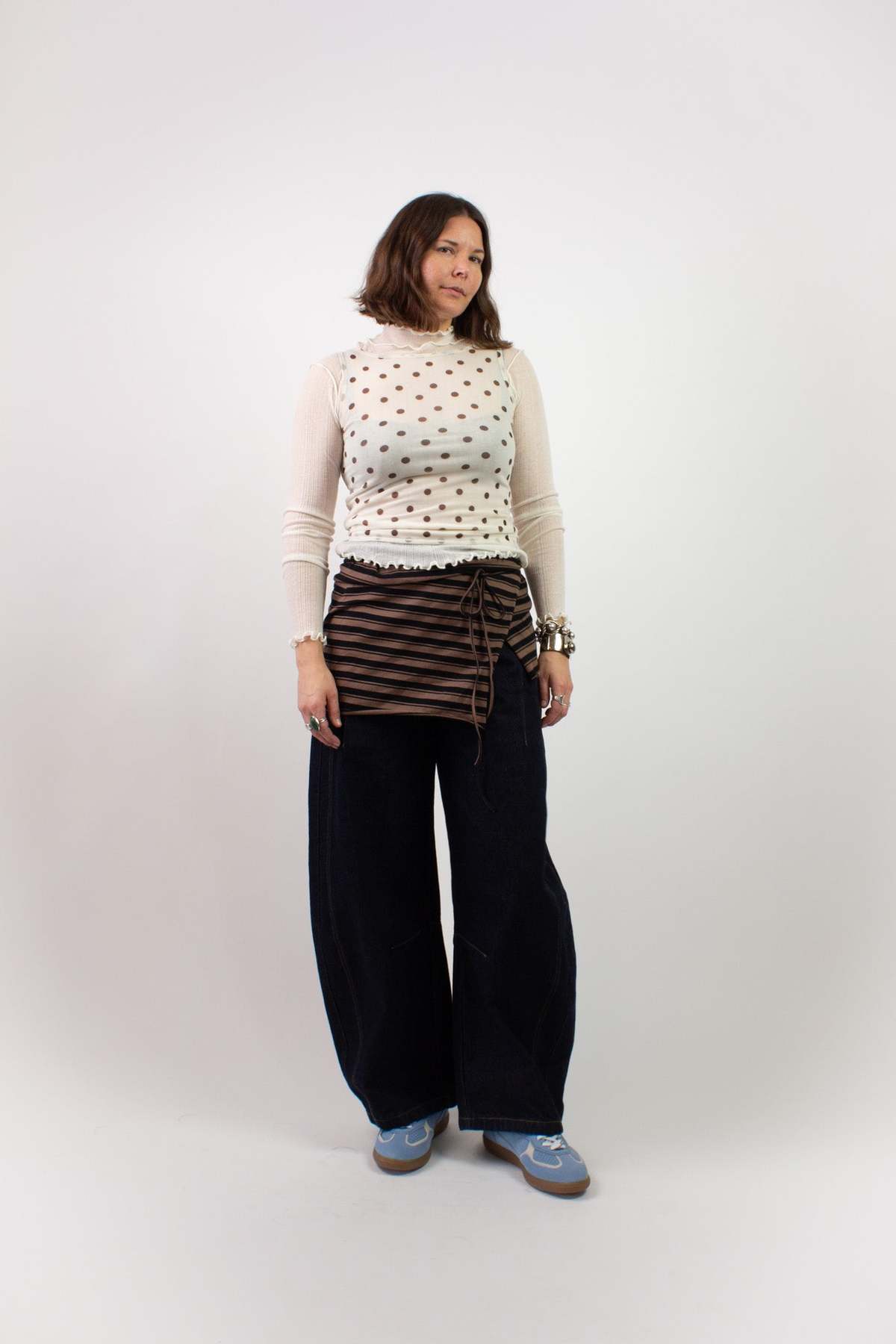 KkCo Wrap Peplum - Striped Mud - Image 2 of 4