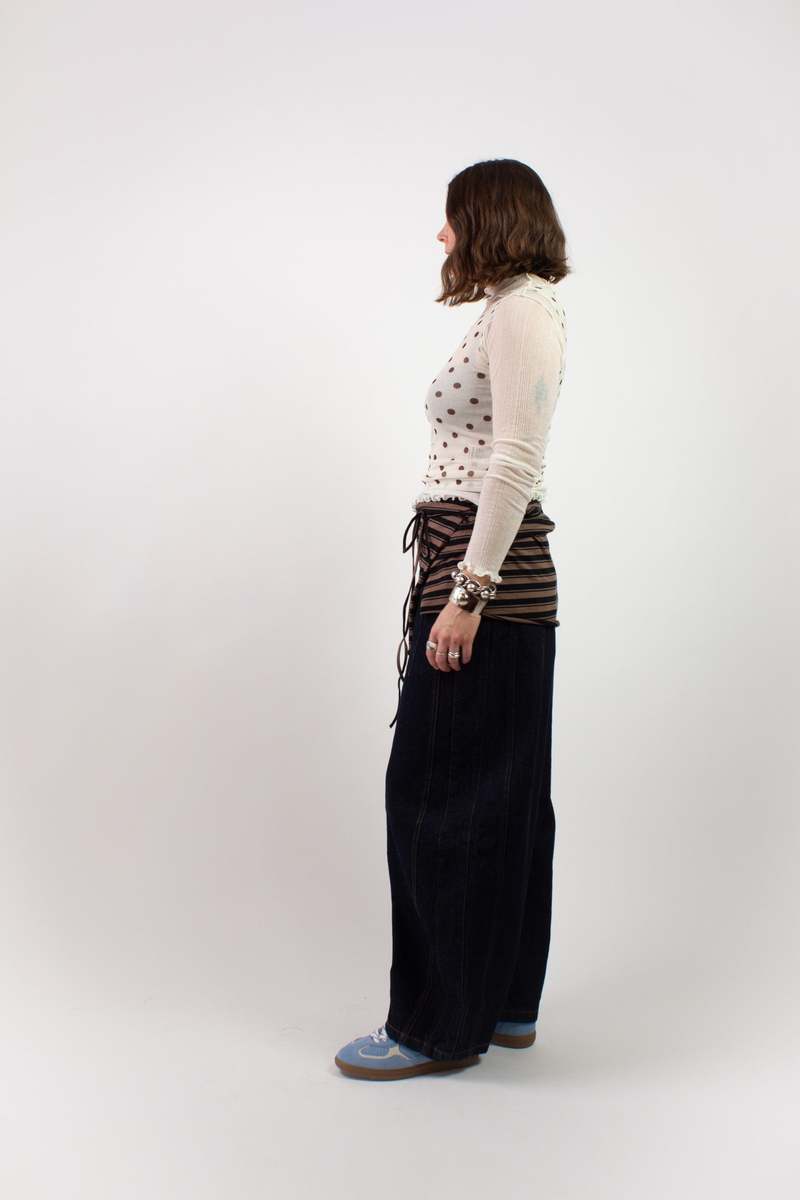 KkCo Wrap Peplum - Striped Mud