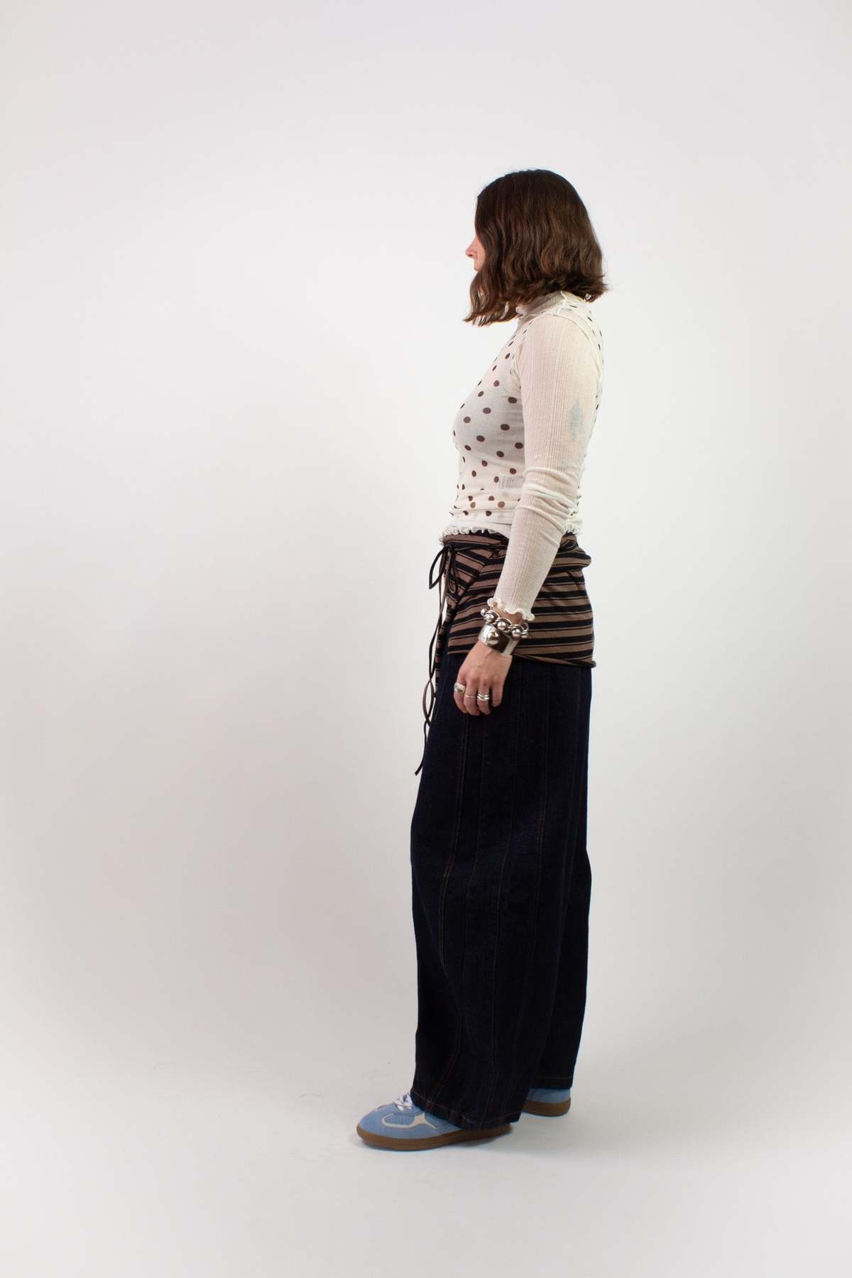 KkCo Wrap Peplum - Striped Mud - Image 3 of 4