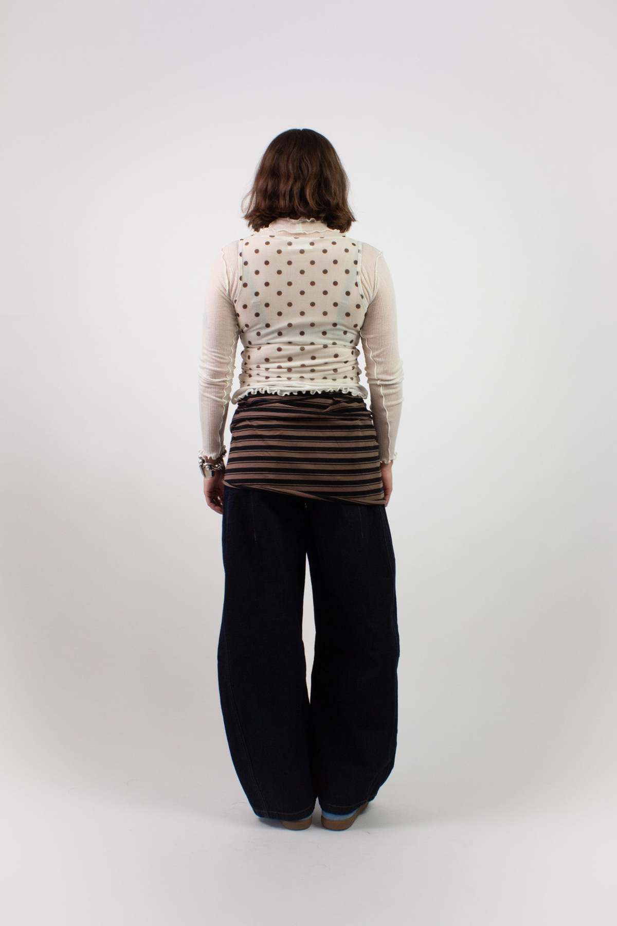 KkCo Wrap Peplum - Striped Mud - Image 4 of 4
