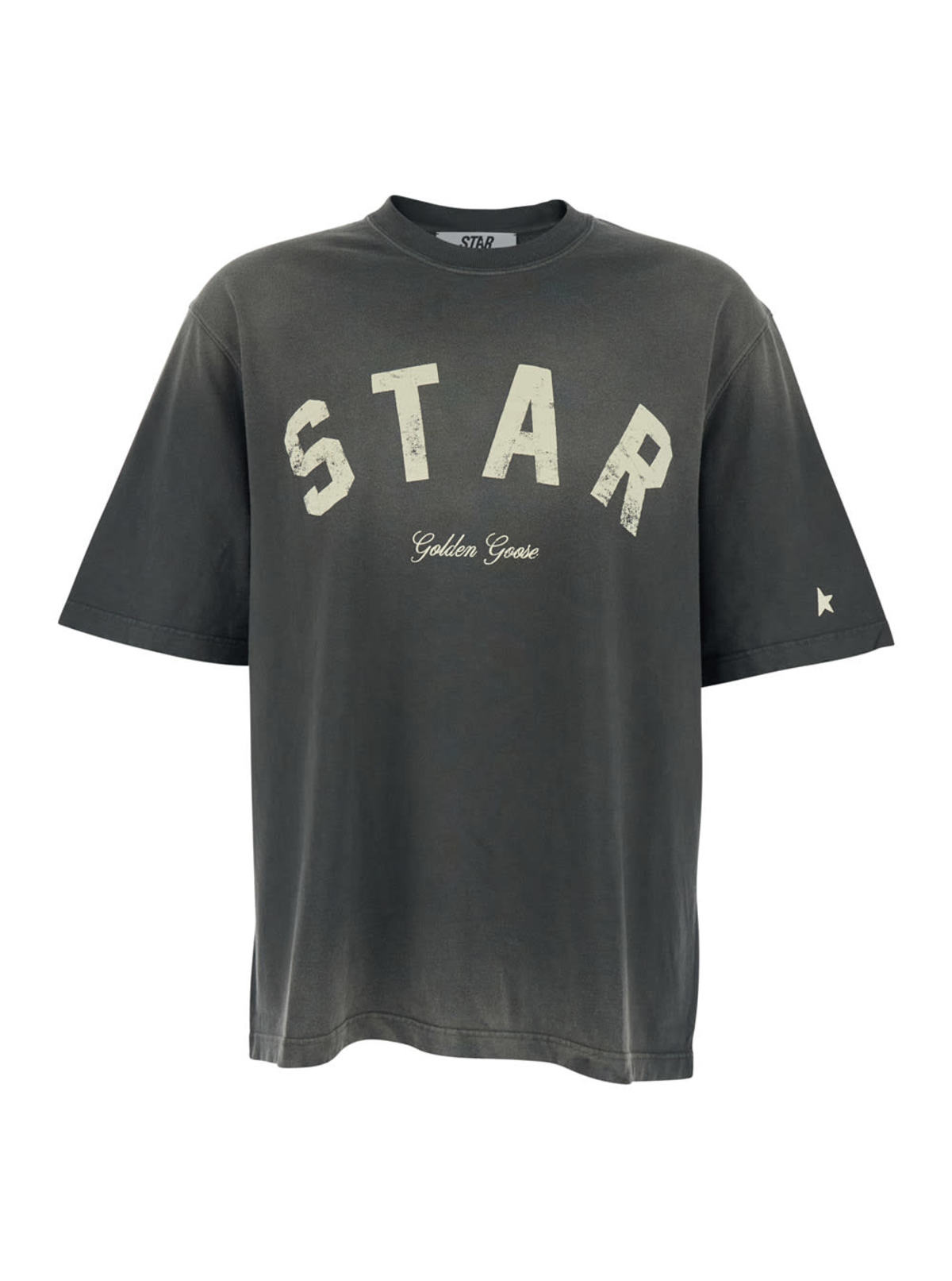 Golden Goose Gray Cotton Crew Neck T-Shirt With Front Print - Image 1 of 3