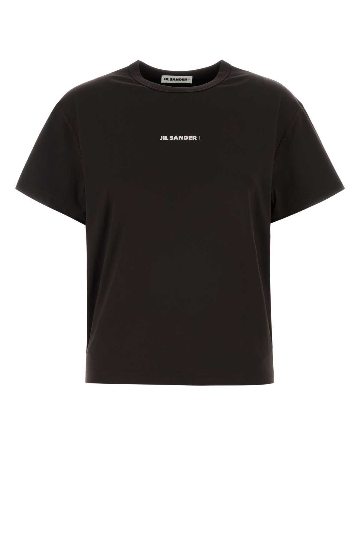 Jil Sander Dark Brown Stretch Polyester T-Shirt - Image 1 of 2