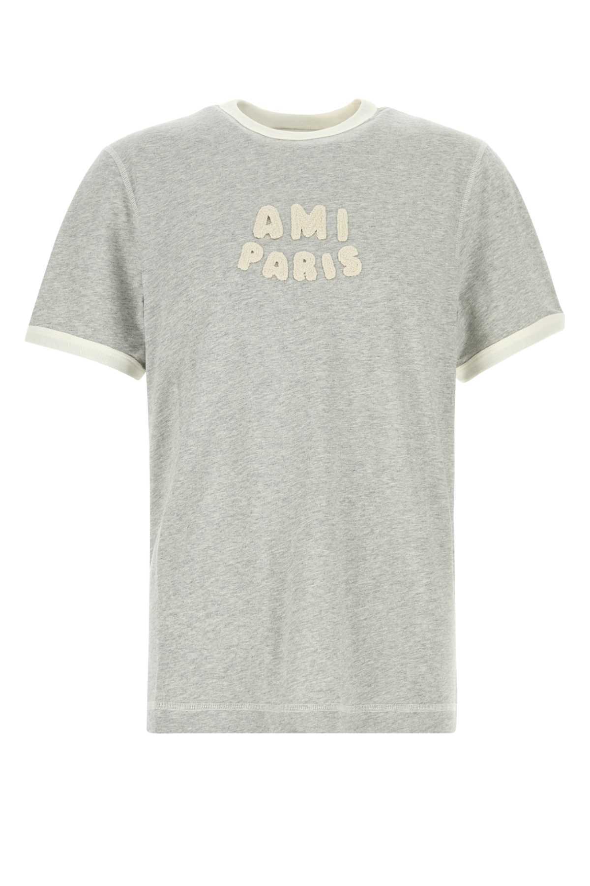 Ami Alexandre Mattiussi Grey Cotton T-Shirt - Image 1 of 2