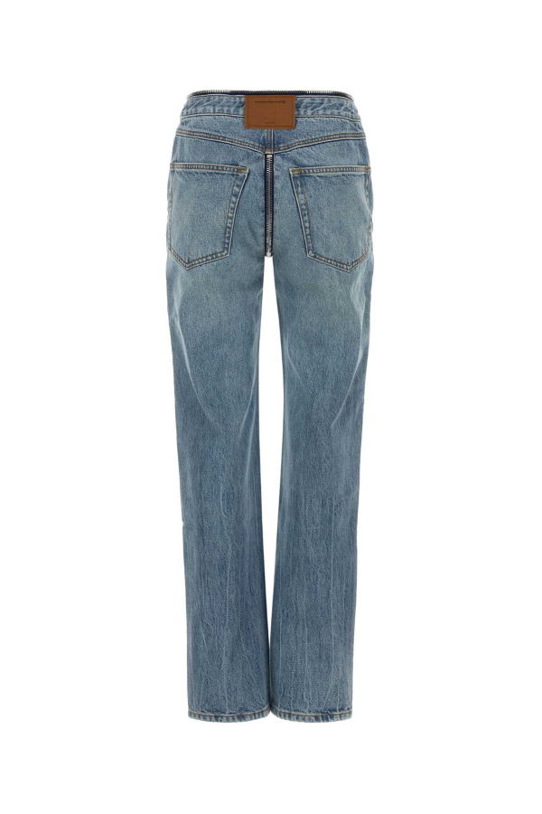 ALEXANDER WANG Dipped V Zip Waistband Straight Leg Jean - Authentic Light Indigo