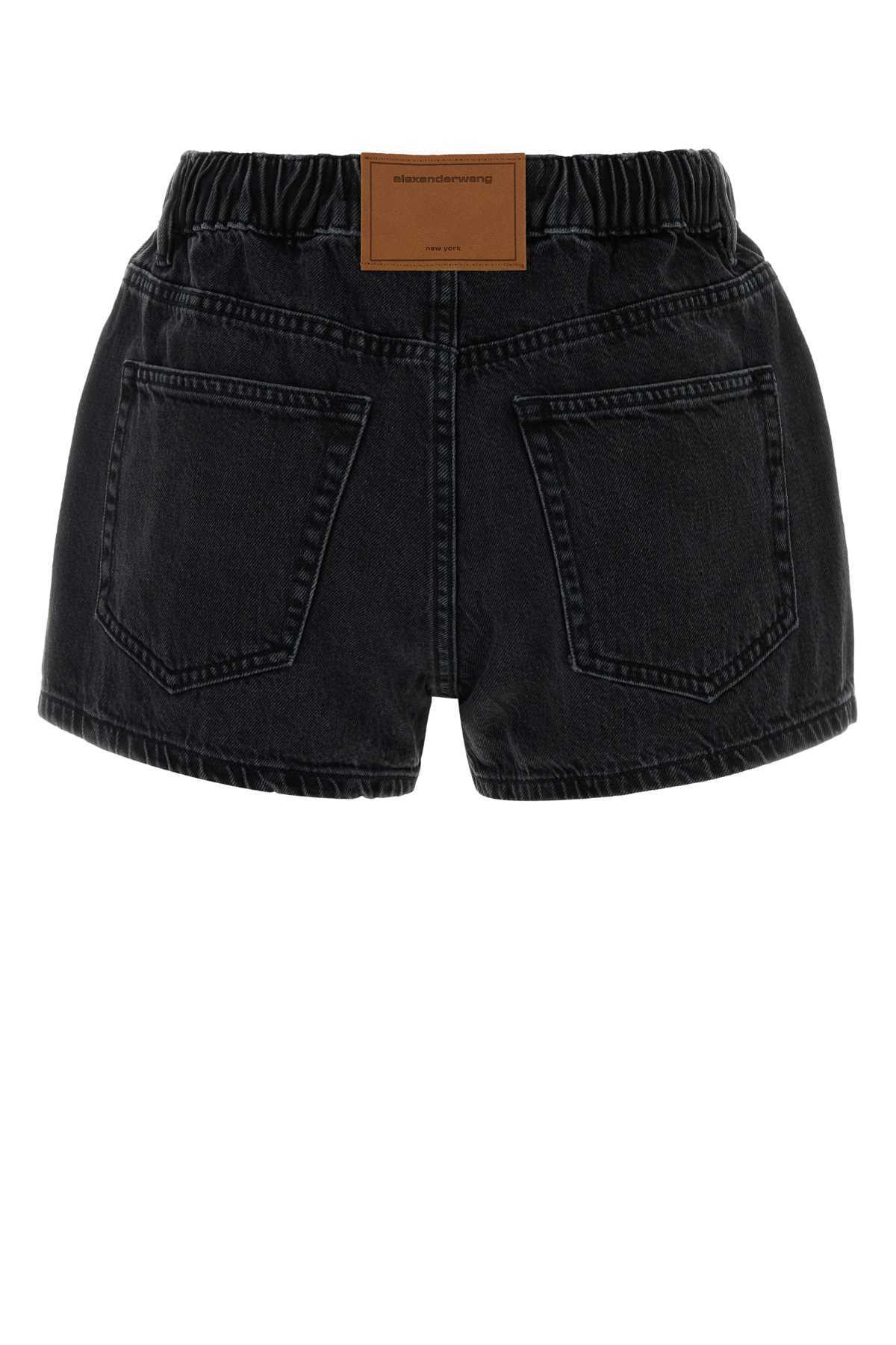 ALEXANDER WANG Denim Shorts - Black - Image 2 of 2