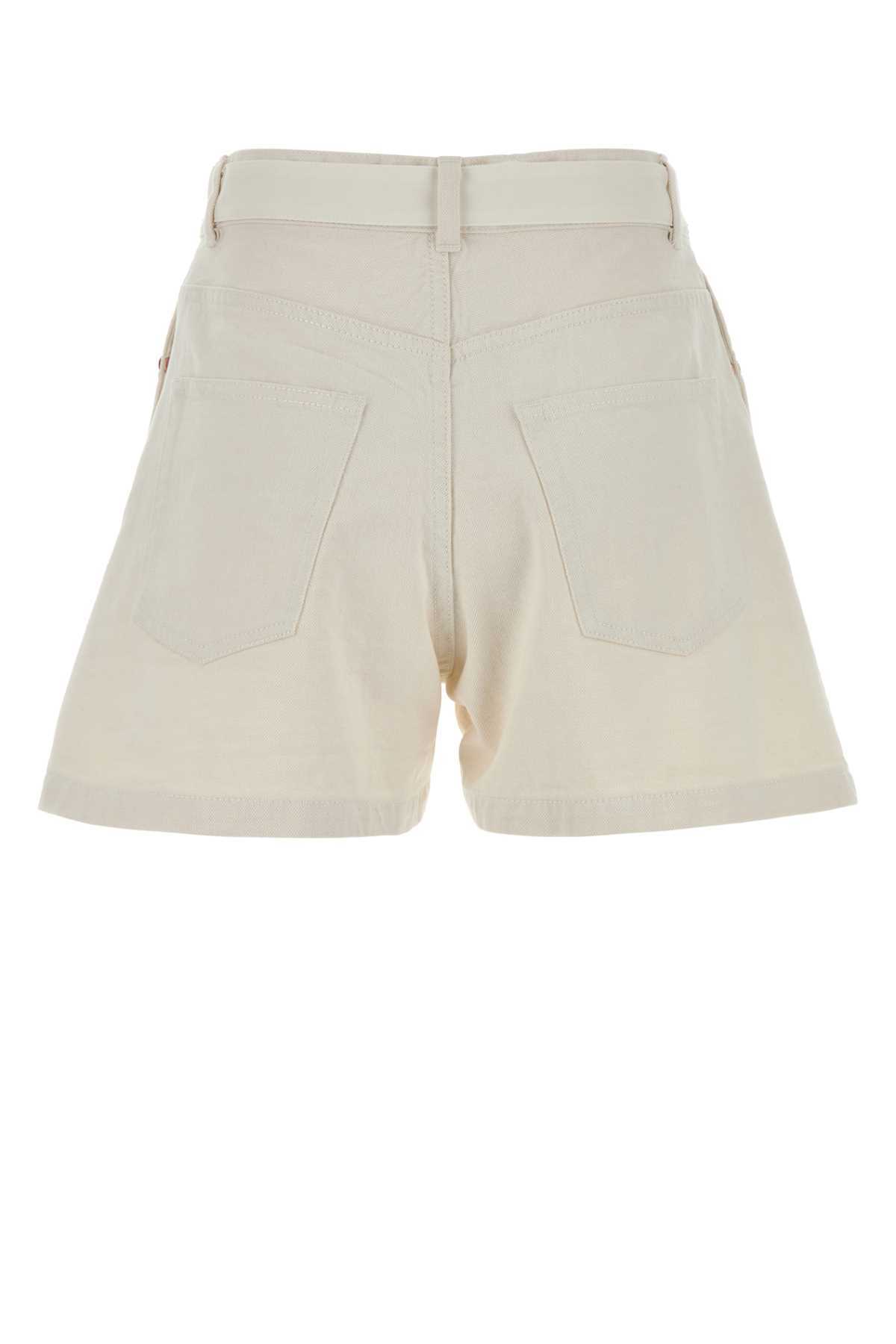 sacai Polyester and Denim Shorts - Offwhite - Image 2 of 2