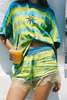 Ciao Ciao Vacation Curaçao Tie Dye Lace Trim Shorts - Thumbnail 2