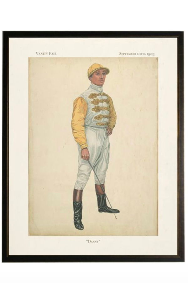 Antique Curiosities "Danny" Jockey Framed Print