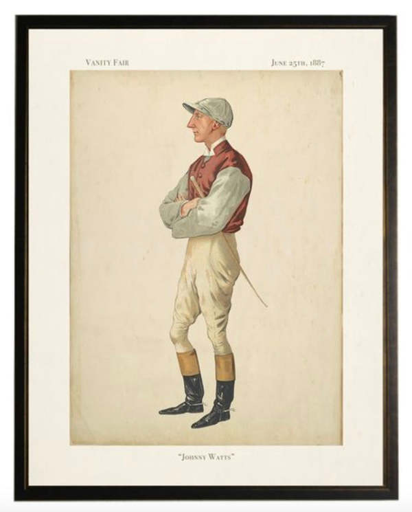 Antique Curiosities "Johnny Watts" Jockey Framed Print
