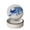 Cobalt Guild Blue and White Porcelain Pheasant Pair Ink Box - Thumbnail 1