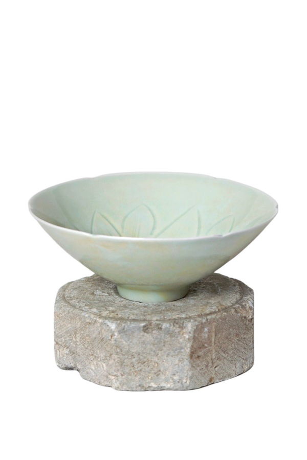 Cobalt Guild Celadon Porcelain Small Lotus Conical Bowl
