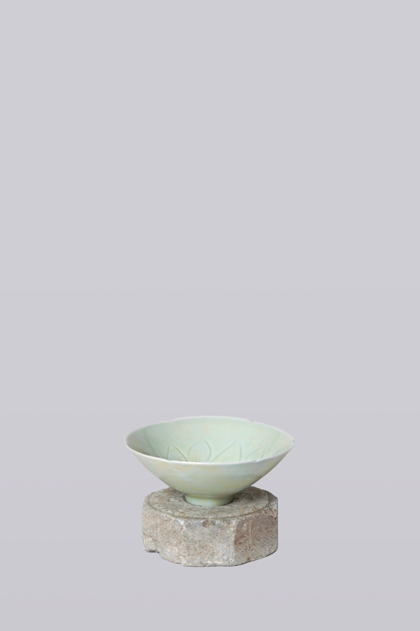 Cobalt Guild Celadon Porcelain Small Lotus Conical Bowl